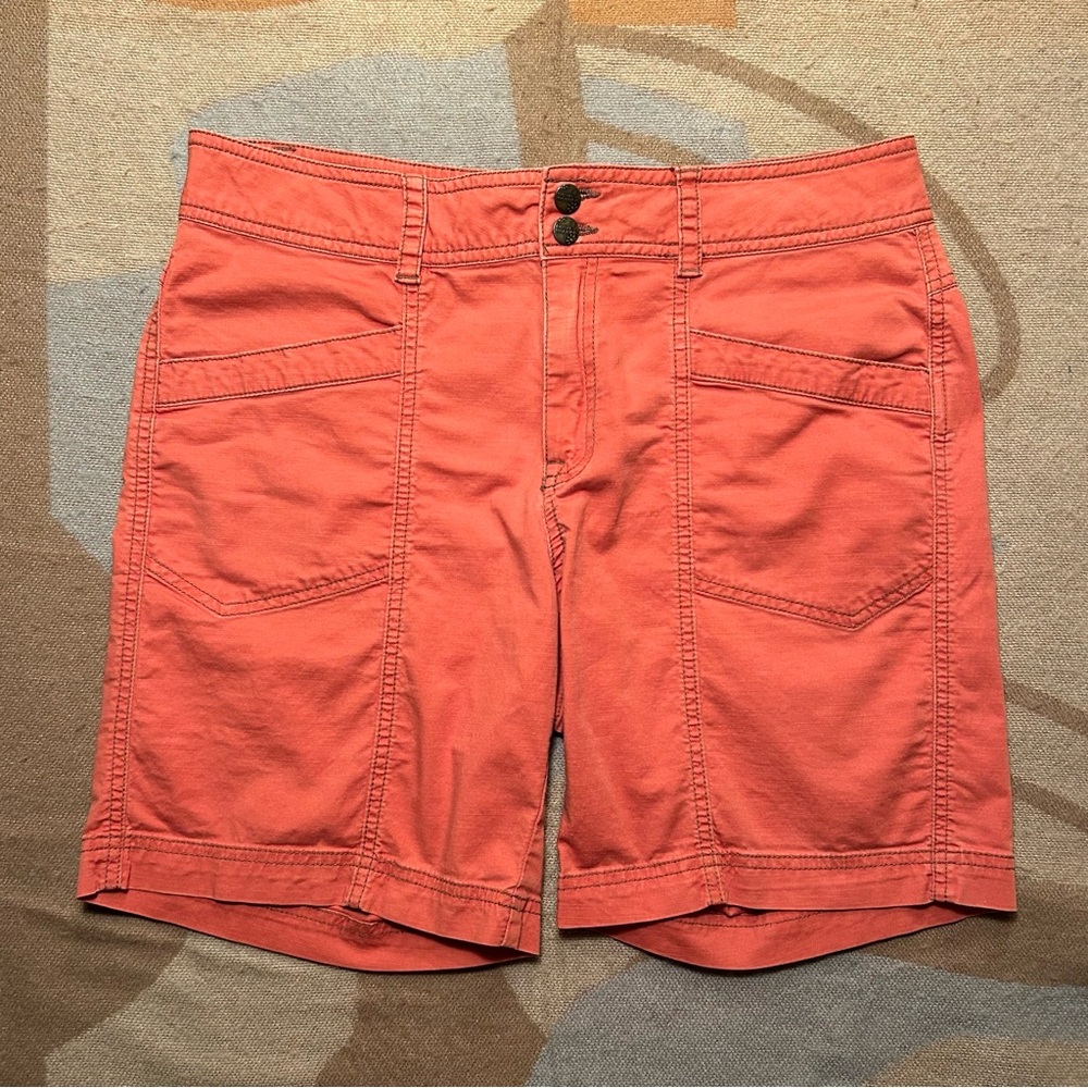 Royal Robbins Women's Coral Orange Cotton Blend Outdoor Hiking Shorts, 10